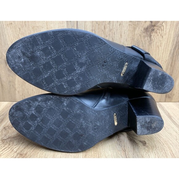 Vionic Women's Trinity Black Leather Ankle Boots Sz 9.5 Gold Buckle Straps Shors - Picture 5 of 16